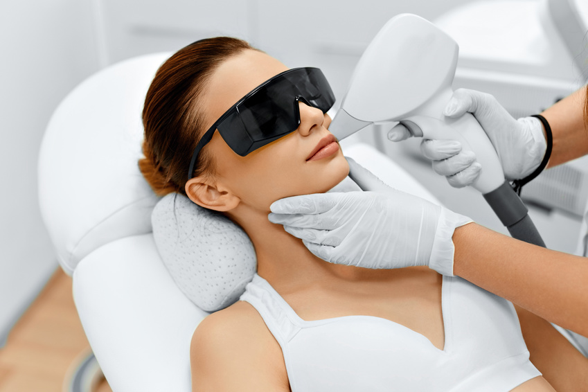 Image of lady having facial laser hair removal