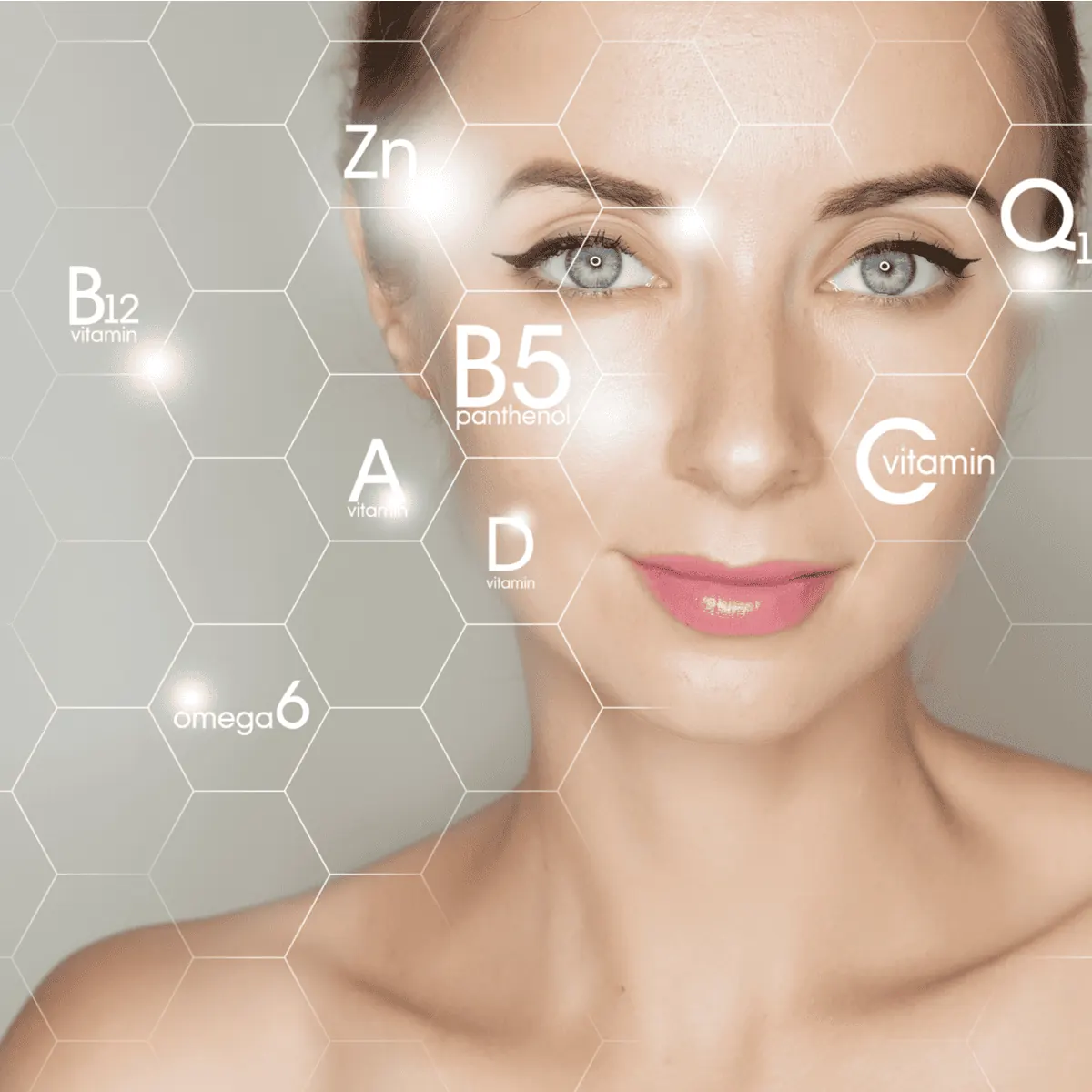 Image of beautiful woman with a very healthy, glowing skin because she uses Vitamin A in her skincare regime with beauty Haven Belfast